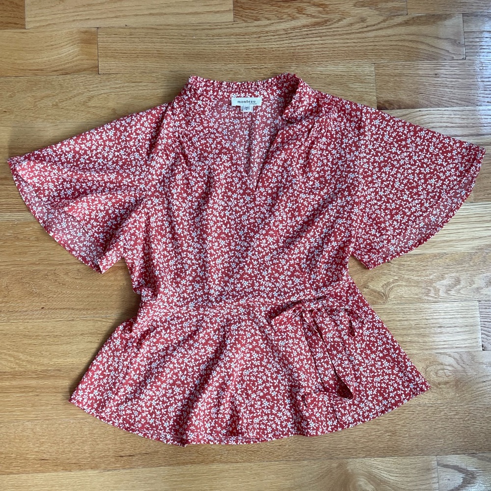 Monteau Flowy Floral Shirt, Large